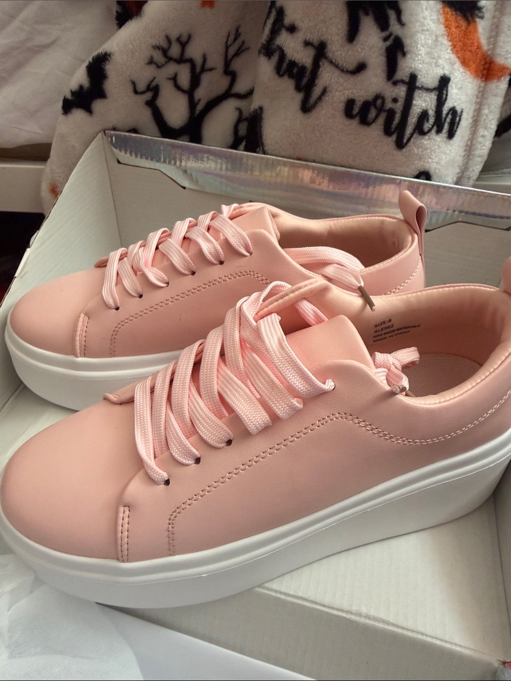 Women’s Blush Pink Platform Sneakers - Lace-Up Casual Comfort